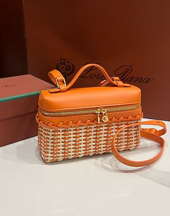 Loro Piana Extra Pocket L19 East West Wicker Rattan Orange - 19x12x7cm