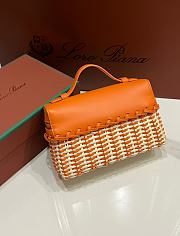 Loro Piana Extra Pocket L19 East West Wicker Rattan Orange - 19x12x7cm - 6