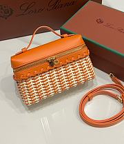Loro Piana Extra Pocket L19 East West Wicker Rattan Orange - 19x12x7cm - 5