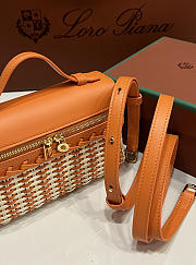 Loro Piana Extra Pocket L19 East West Wicker Rattan Orange - 19x12x7cm - 3