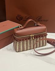 Loro Piana Extra Pocket L19 East West Wicker Rattan Red - 19x12x7cm - 1