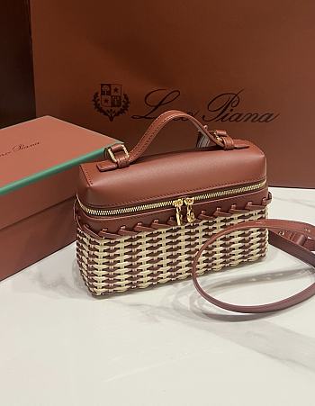Loro Piana Extra Pocket L19 East West Wicker Rattan Red - 19x12x7cm