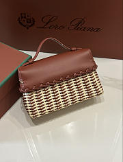 Loro Piana Extra Pocket L19 East West Wicker Rattan Red - 19x12x7cm - 5