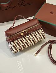 Loro Piana Extra Pocket L19 East West Wicker Rattan Red - 19x12x7cm - 3