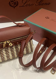 Loro Piana Extra Pocket L19 East West Wicker Rattan Red - 19x12x7cm - 2