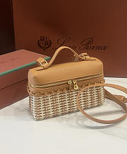 Loro Piana Extra Pocket L19 East West Wicker Rattan Brown - 19x12x7cm - 6