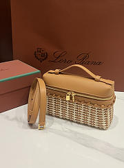 Loro Piana Extra Pocket L19 East West Wicker Rattan Brown - 19x12x7cm - 4