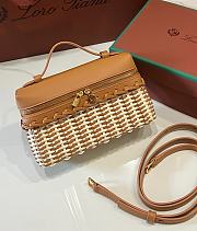 Loro Piana Extra Pocket L19 East West Wicker Rattan Brown - 19x12x7cm - 2