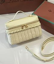Loro Piana Extra Pocket L19 East West Wicker Rattan Cream - 19x12x7cm - 4