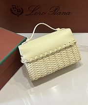 Loro Piana Extra Pocket L19 East West Wicker Rattan Cream - 19x12x7cm - 2
