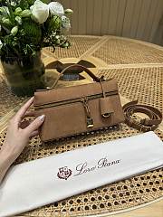 Loro Piana Extra Pocket L23 Nubuk Calfskin Brown - 23x12x7cm - 1