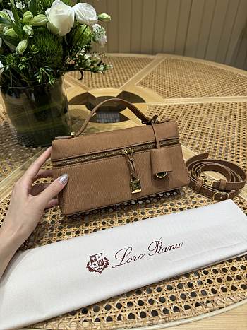 Loro Piana Extra Pocket L23 Nubuk Calfskin Brown - 23x12x7cm