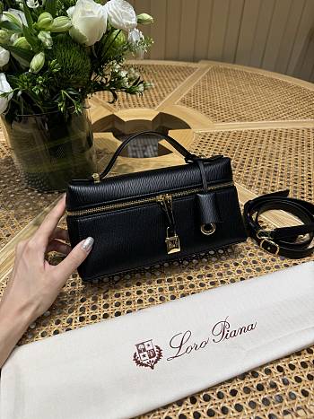 Loro Piana Extra Pocket L23 Calfskin Black - 23x12x7cm