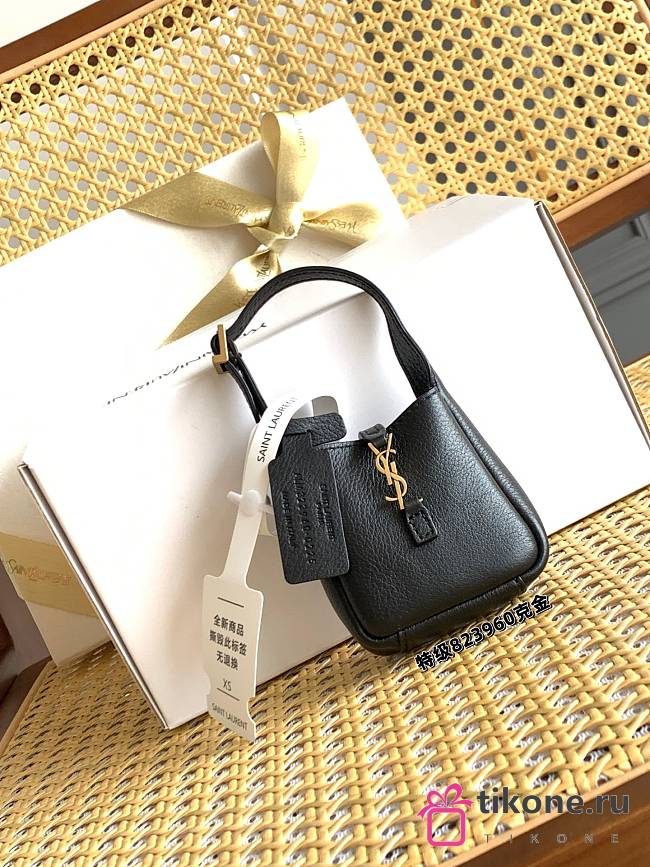 YSL Le 5 À 7 Supple Micro Bag in Leather Black - 9x8x5cm - 1