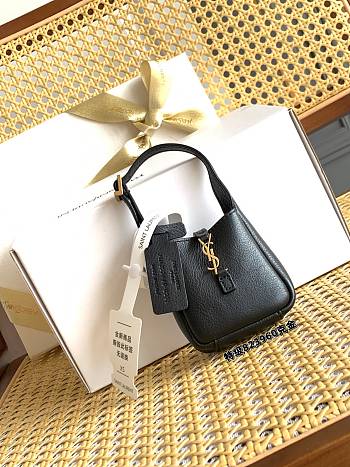 YSL Le 5 À 7 Supple Micro Bag in Leather Black - 9x8x5cm