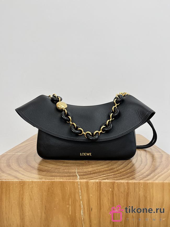 Loewe Medium Ola Bag in Smooth Calfskin Black - 26x18x13cm - 1