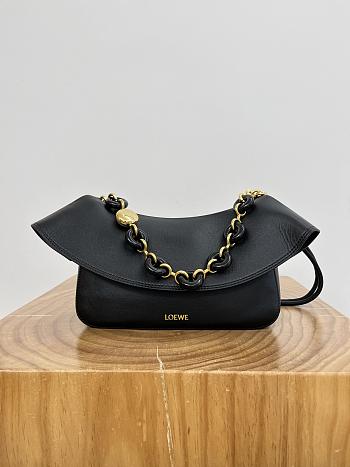 Loewe Medium Ola Bag in Smooth Calfskin Black - 26x18x13cm