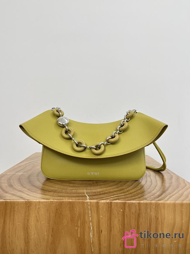 Loewe Medium Ola Bag in Smooth Calfskin Yellow - 26x18x13cm - 1