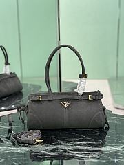 Prada Medium Suede Handbag Gray 1BA426 - 32x15.5x12cm - 1