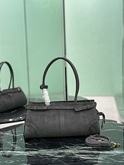 Prada Medium Suede Handbag Gray 1BA426 - 32x15.5x12cm - 5
