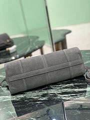 Prada Medium Suede Handbag Gray 1BA426 - 32x15.5x12cm - 3