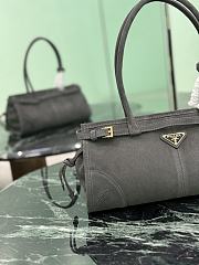 Prada Medium Suede Handbag Gray 1BA426 - 32x15.5x12cm - 2