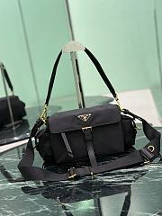 Prada Explore Medium Re-nylon Shoulder Bag With Flap Black 1BD394 - 30x14x10cm - 2