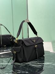 Prada Explore Large Re-nylon Shoulder Bag With Flap Black 1BD391 - 37.5x19x12cm - 4