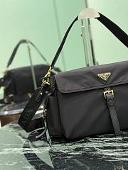 Prada Explore Large Re-nylon Shoulder Bag With Flap Black 1BD391 - 37.5x19x12cm - 2