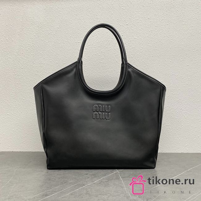 Miumiu Ivy Leather Bag Black 5BG286 - 37x36x18cm - 1