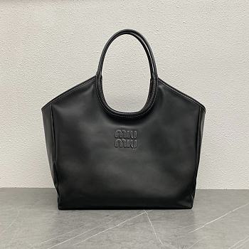 Miumiu Ivy Leather Bag Black 5BG286 - 37x36x18cm