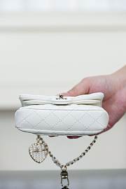Chanel Classic Mini Bag with Hook Lambskin White - 19x11x7cm - 6