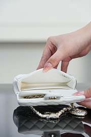 Chanel Classic Mini Bag with Hook Lambskin White - 19x11x7cm - 5