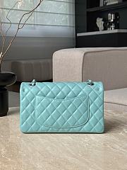 Chanel Classic Baby Blue Lamskin Silver Hardware Bag - 15.5×25.5×6.5cm - 3