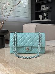 Chanel Classic Baby Blue Lamskin Silver Hardware Bag - 15.5×25.5×6.5cm - 5