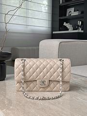 Chanel Classic Light Beige Caviar Silver Hardware Bag - 15.5×25.5×6.5cm - 1