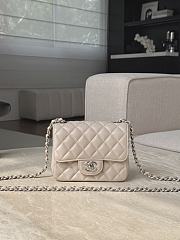 Chanel Classic Flap Light Beige Silver Hardware - 13.5x17x8cm - 1