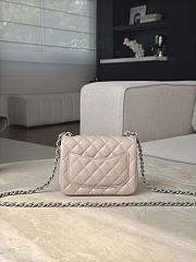 Chanel Classic Flap Light Beige Silver Hardware - 13.5x17x8cm - 5