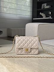 Chanel Classic Flap Light Beige Gold Hardware - 13.5x17x8cm - 1