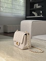 Chanel Classic Flap Light Beige Gold Hardware - 13.5x17x8cm - 5