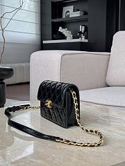Chanel Flap Shiny Lambskin & Gold Plated Metal Black - 12x19.5x5cm - 6