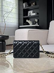 Chanel Flap Shiny Lambskin & Gold Plated Metal Black - 12x19.5x5cm - 5