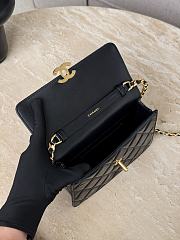 Chanel Flap Shiny Lambskin & Gold Plated Metal Black - 12x19.5x5cm - 4