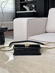 Chanel Flap Shiny Lambskin & Gold Plated Metal Black - 12x19.5x5cm - 3