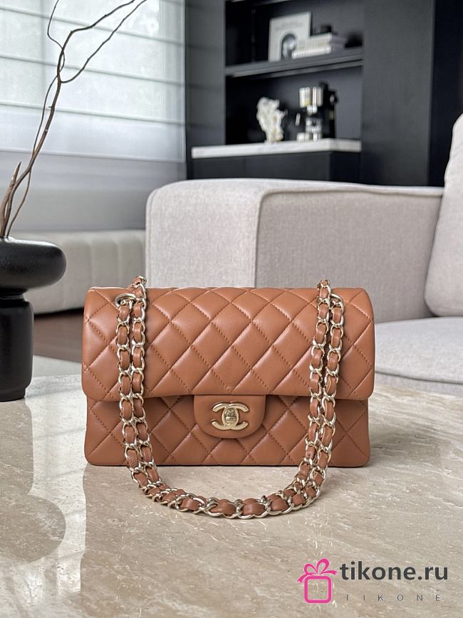 Chanel Classic Caramel Lamskin Light Gold Hardware Bag - 14.5x23x6cm - 1