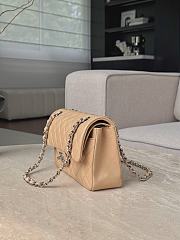 Chanel Classic Dark Beige Caviar Silver Hardware Bag - 14.5x23x6cm - 2