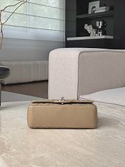 Chanel Classic Milk Tea Caviar Silver Hardware Bag - 12x20x6cm - 2
