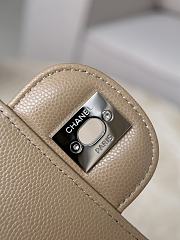 Chanel Classic Milk Tea Caviar Silver Hardware Bag - 12x20x6cm - 6