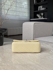Chanel Classic Light Yellow Caviar Silver Hardware Bag - 12x20x6cm - 2