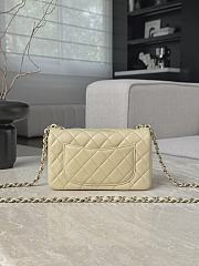 Chanel Classic Light Yellow Caviar Silver Hardware Bag - 12x20x6cm - 4